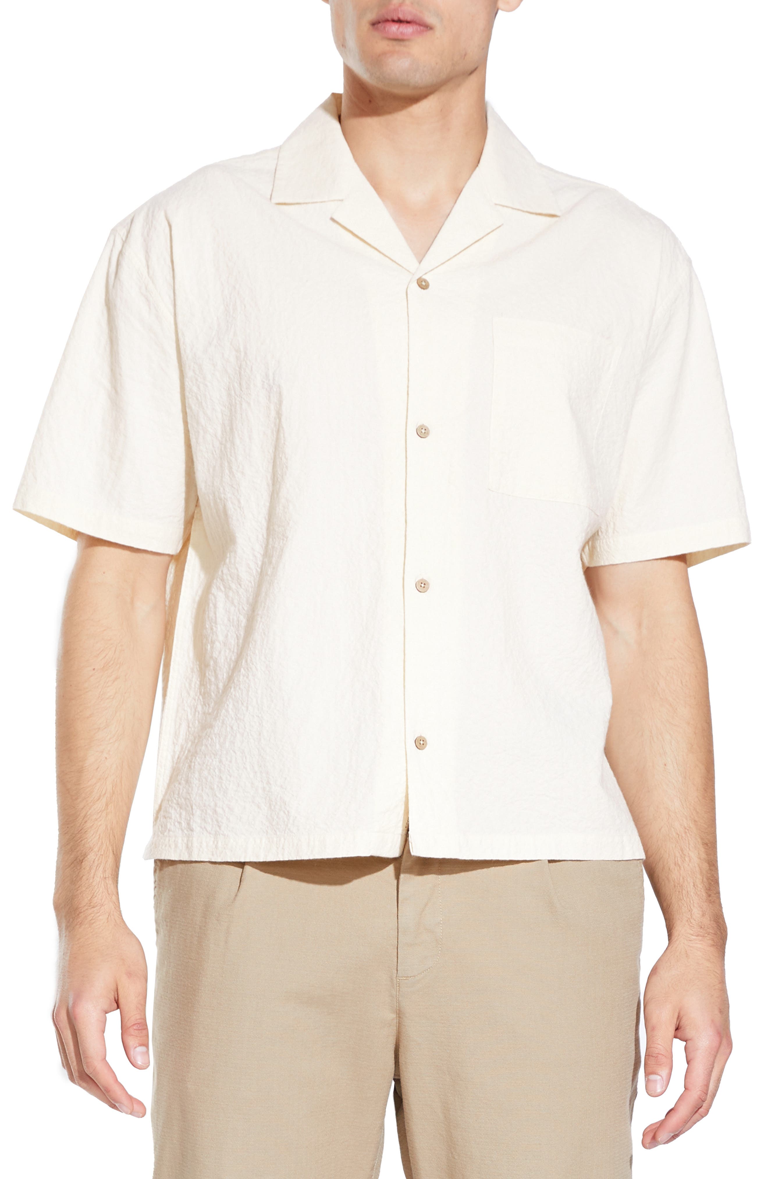 Civil Society Crepe Boxy Crop Resort Shirt