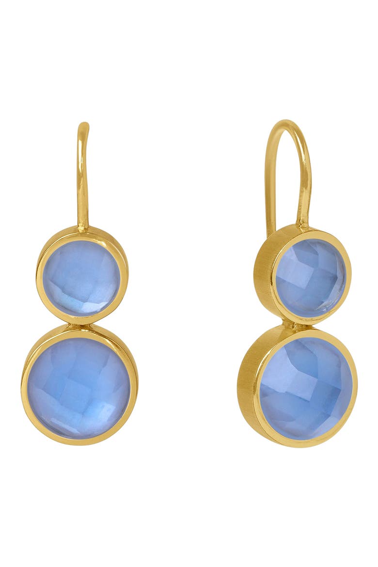 Tulum Double Droplet Earrings, Main, color, IRIDESCENT MIDNIGHT BLUE