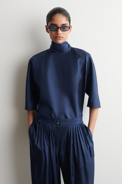 Draped Tie-detail Silk Top