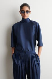 COS Draped Tie-detail Silk Top