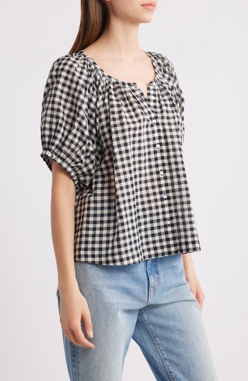 Doen Dôen June Top In Noir Greta Gingham