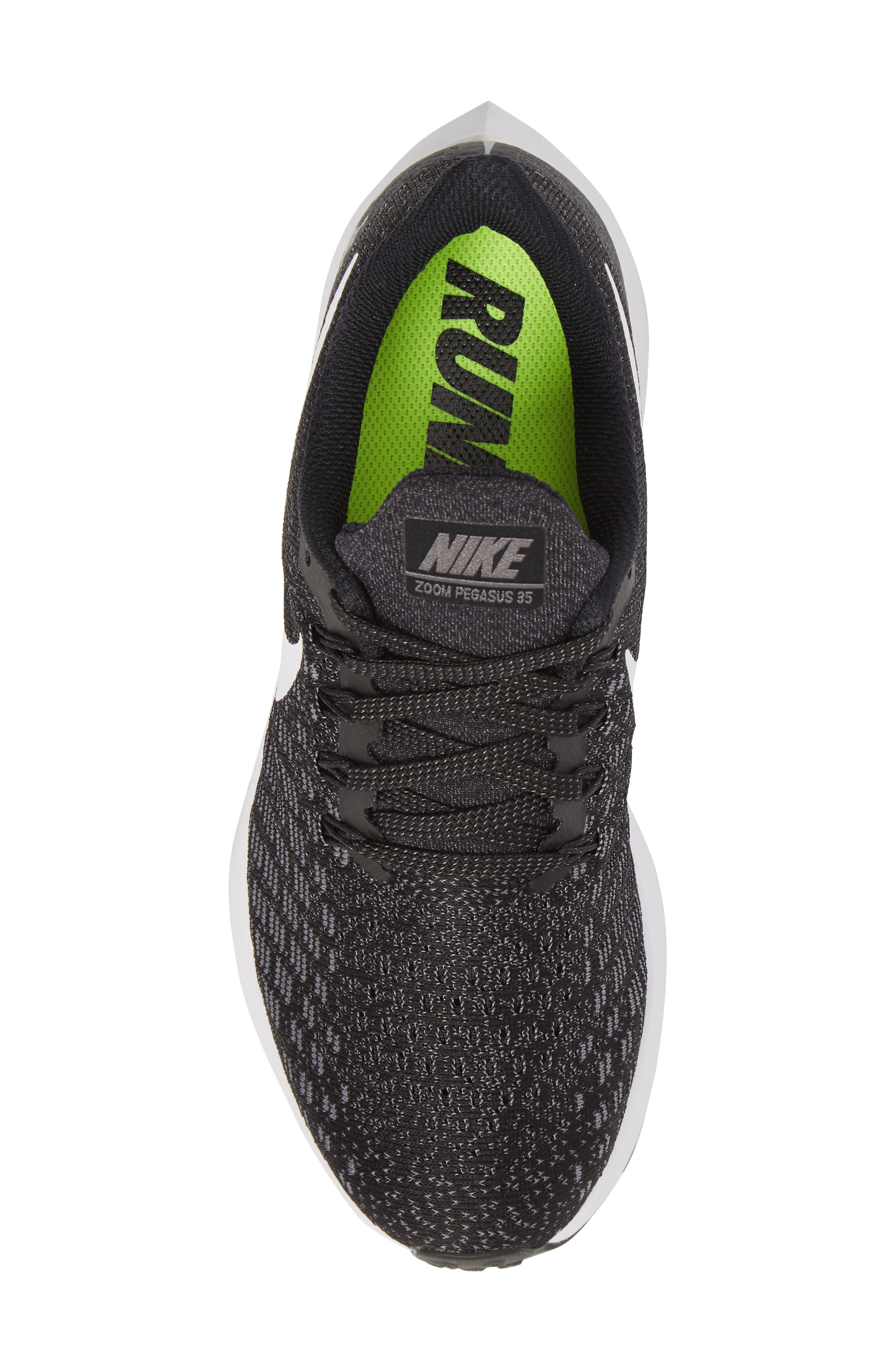 Air Zoom Pegasus 35 Running Shoe, Alternate, color, BLACK/ WHITE/ GUNSMOKE