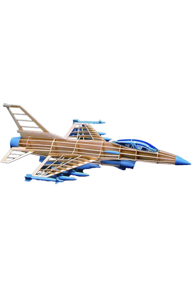 Guillow's F16 Fighting Falcon Model Kit, Small, Alternate, color, Multicolored