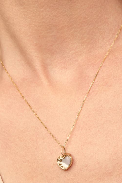 Oradina 14k Gold Heart To Heart Pendant Charm
