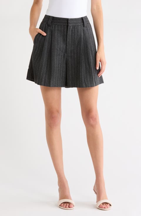 Jennifer Pleated Pinstripe Shorts