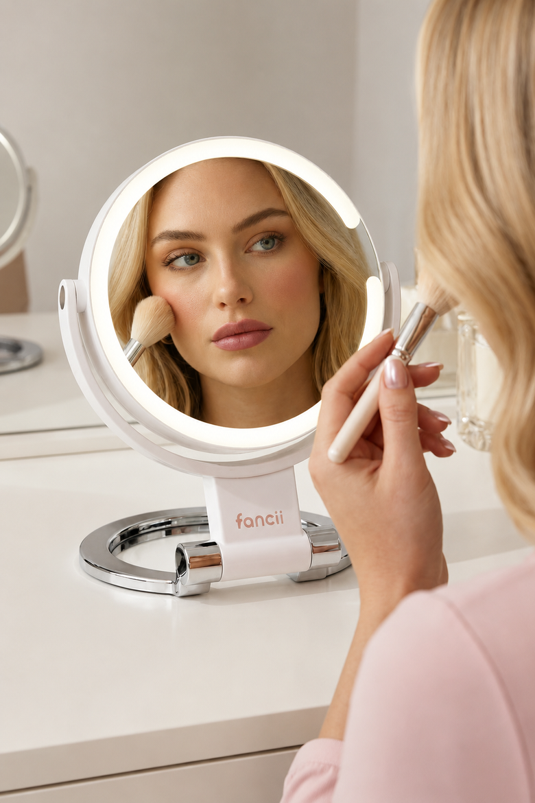 Sadie Double Sided Travel Mirror, Alternate, color, White