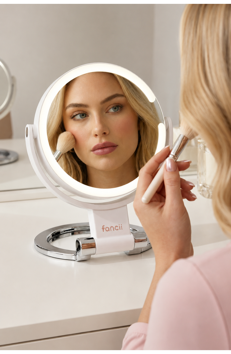 FANCII Sadie Double Sided Travel Mirror, Alternate, color, White