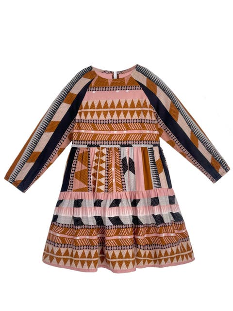 Chic Boho Long Sleeve Fall Dress (Toddler, Little Kid & Big Kid)