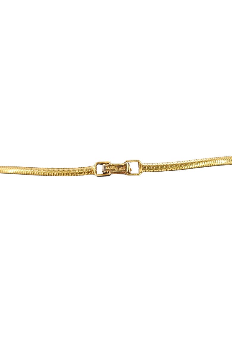 Leo Glass Vintage Rhinestone Necklace Gold Tone Chain Elegant Jewelry 16", Alternate, color, Gold