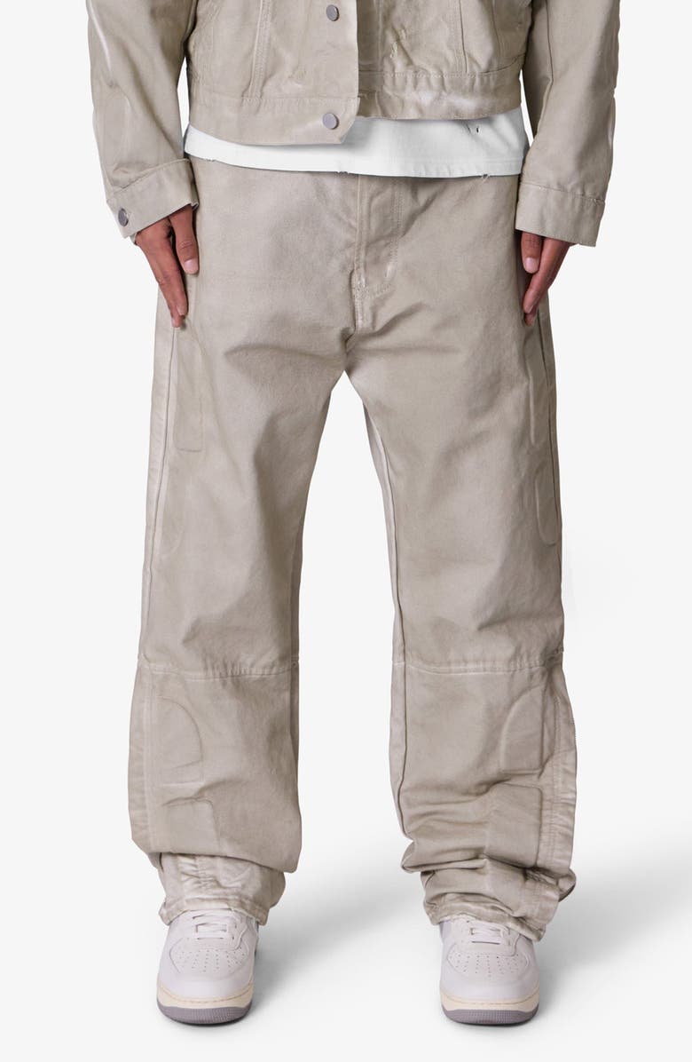 mnml Ultra Baggy Moto Jeans, Main, color, Off White