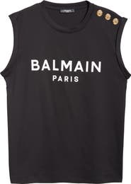Balmain Cotton Logo Graphic Tank
