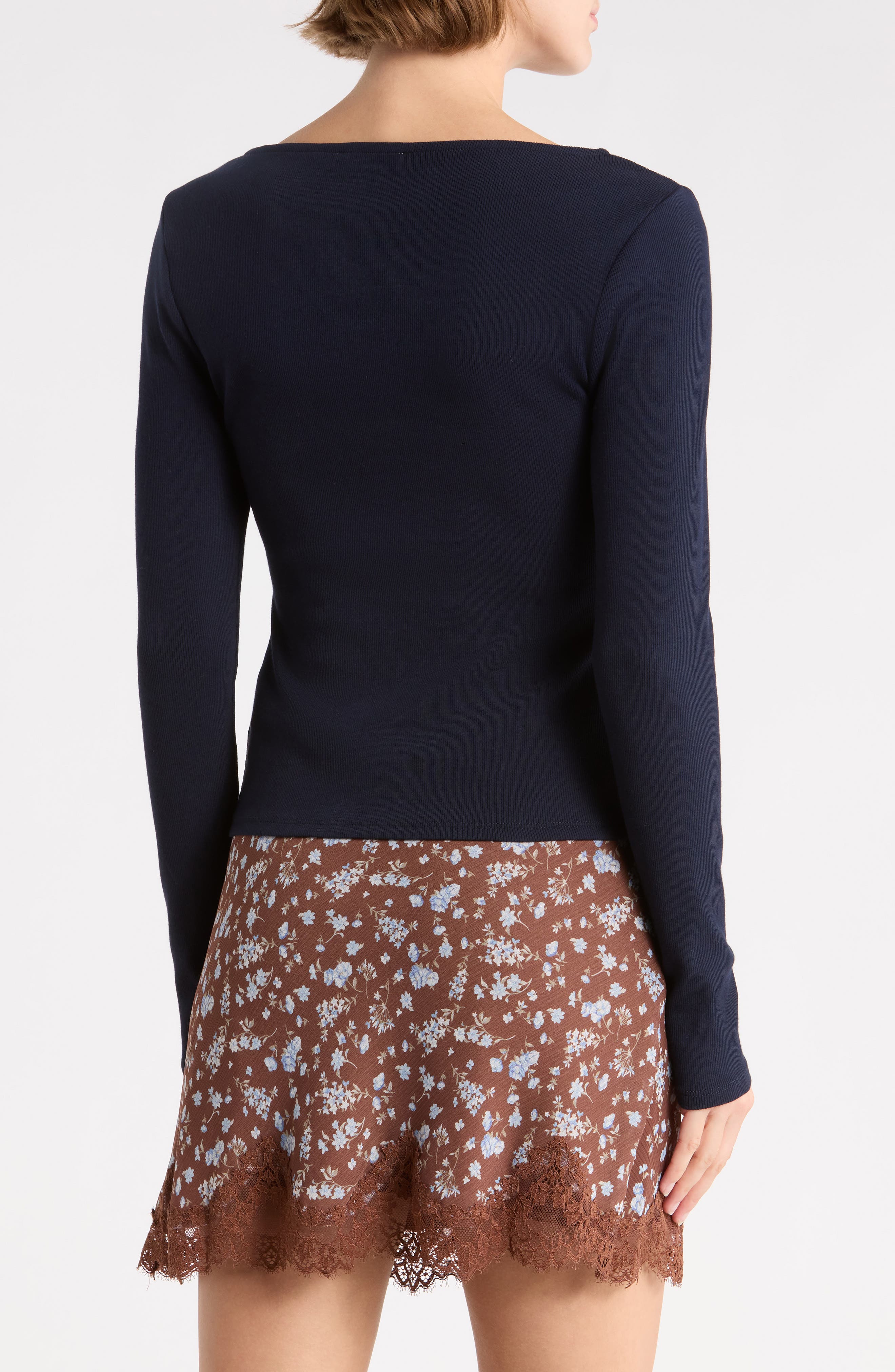 Lush Long Sleeve Button Front Crop Top (Women) | Nordstromrack