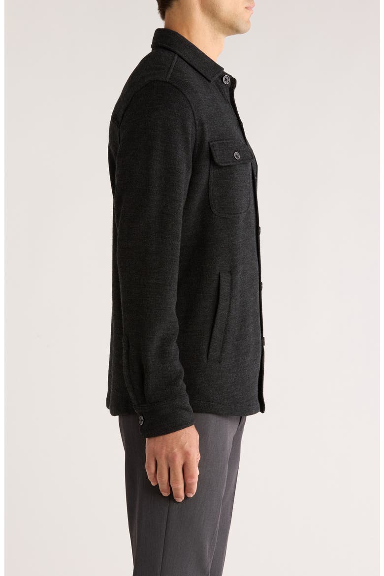 Mezner Wool & Cotton Knit Overshirt, Alternate, color, CHARCOAL