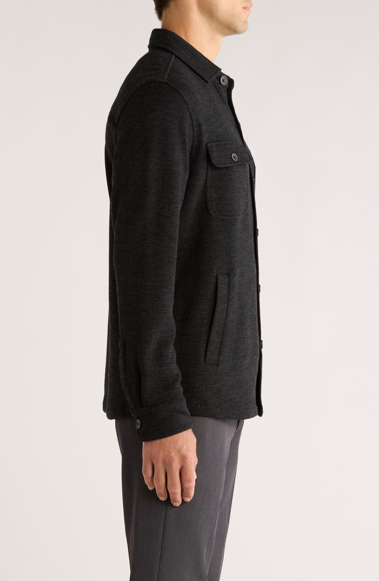 Robert Barakett Mezner Wool & Cotton Knit Overshirt, Alternate, color, Charcoal