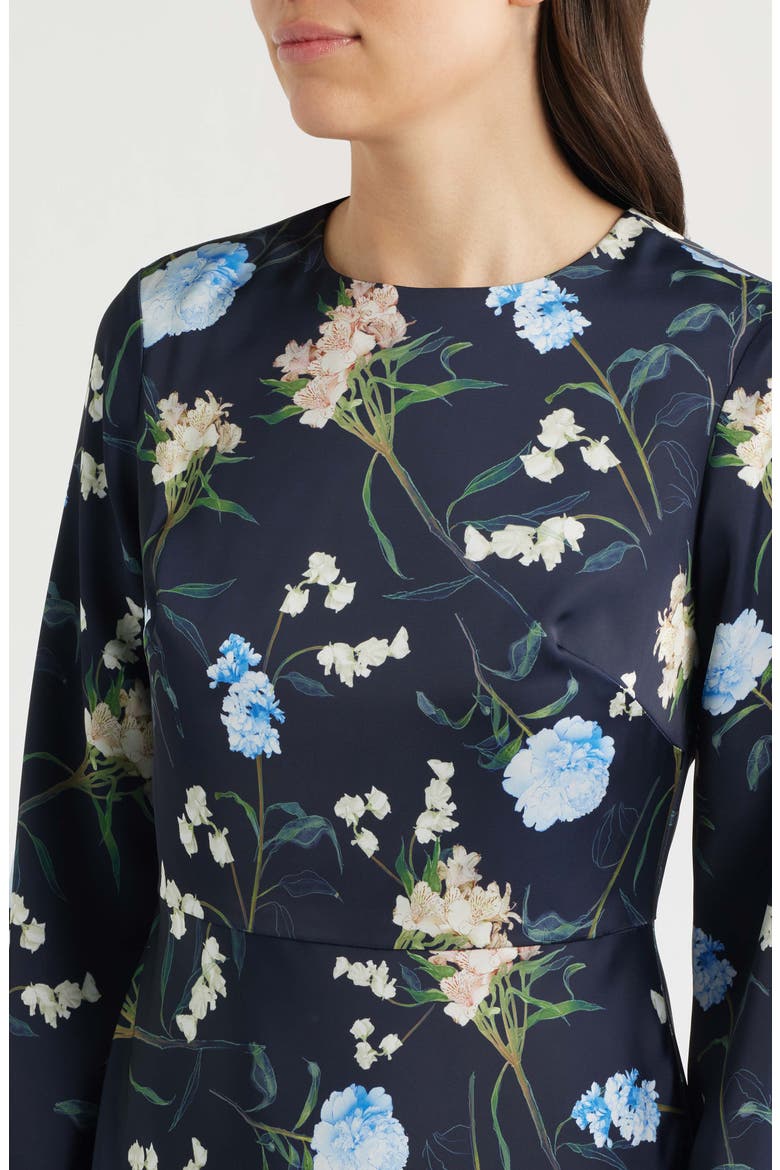 Tyra Floral Long Sleeve Gown, Alternate, color, MOSS FORMOSA