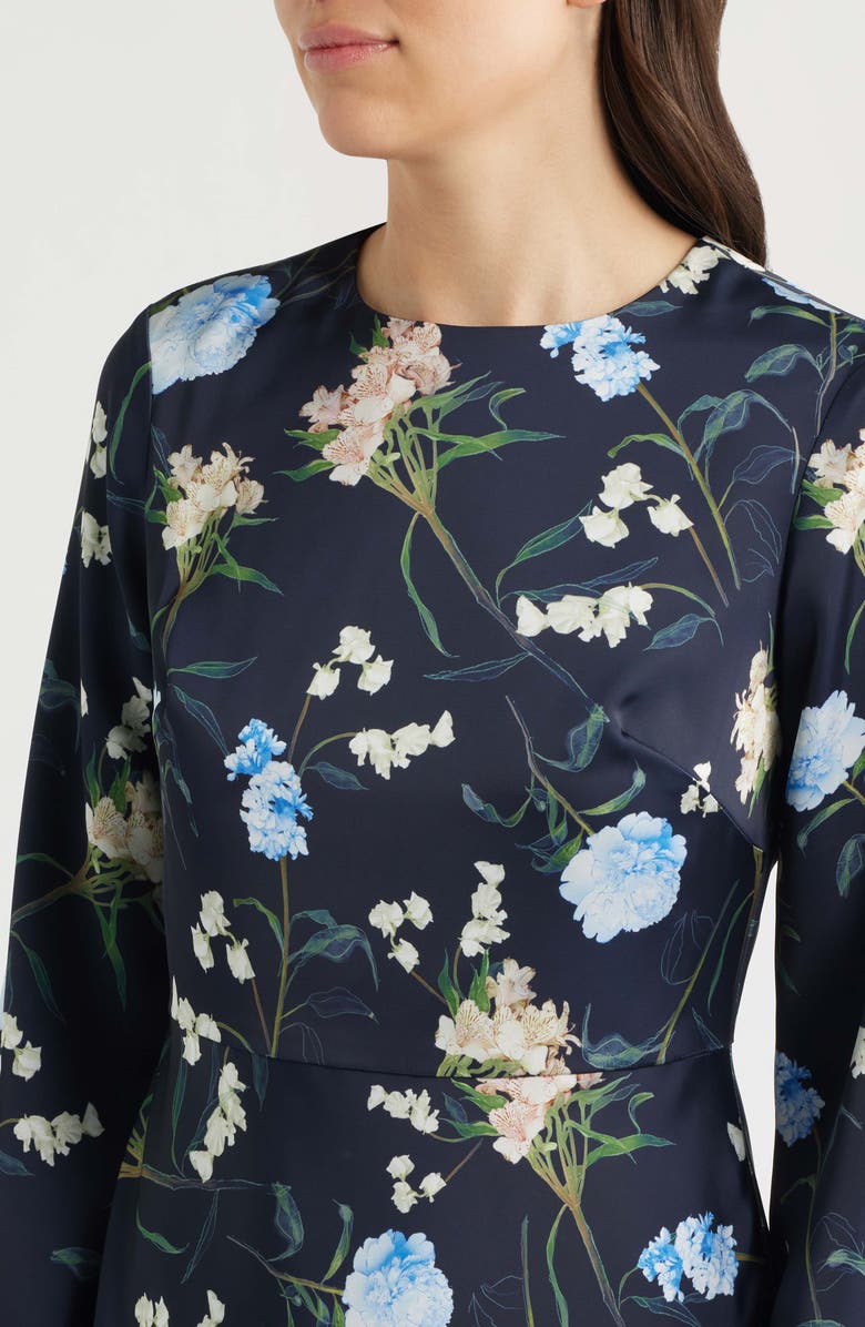 SACHIN BABI Tyra Floral Long Sleeve Gown, Alternate, color, Moss Formosa