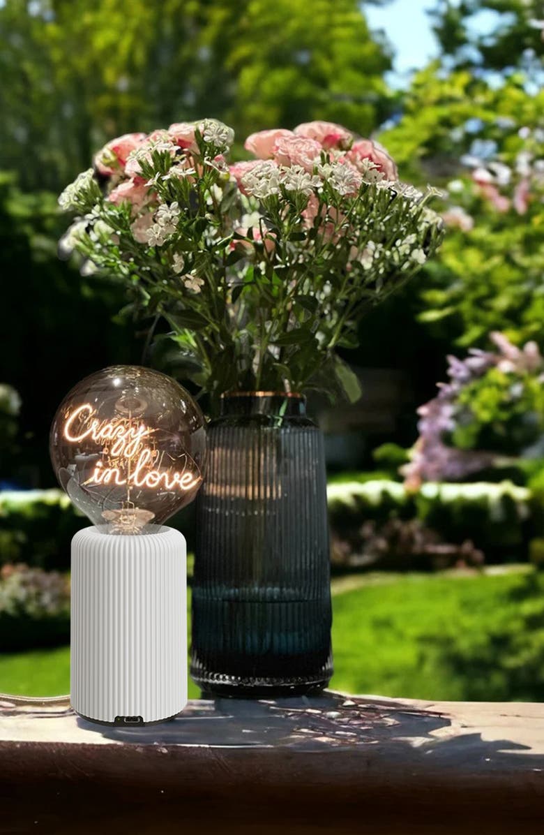 Message in the Bulb Crazy in Love Bulb Portable Table Lamp, Alternate, color, 