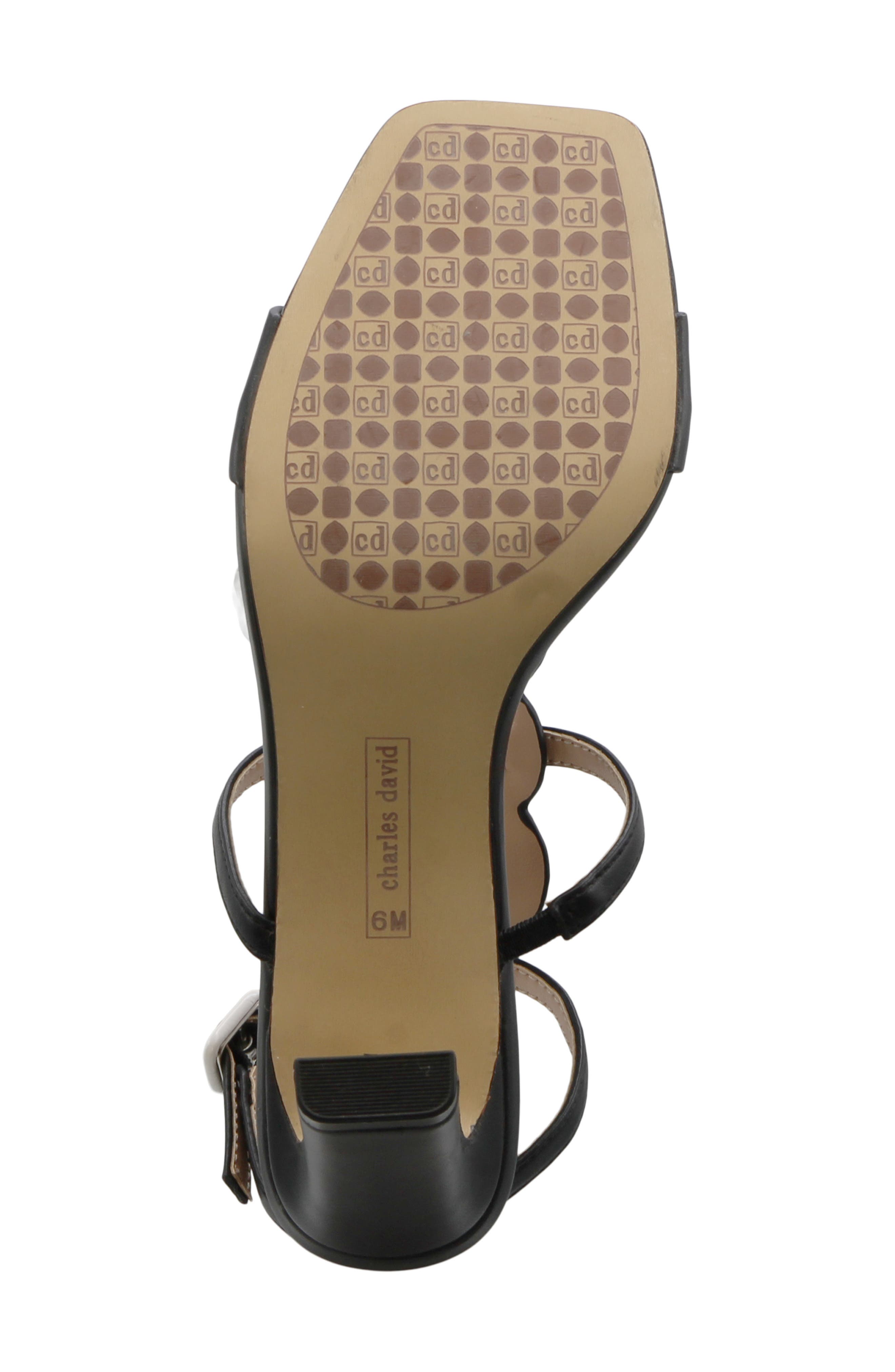 Charles David Davos Ankle Strap Sandal, Alternate, color, Black-White
