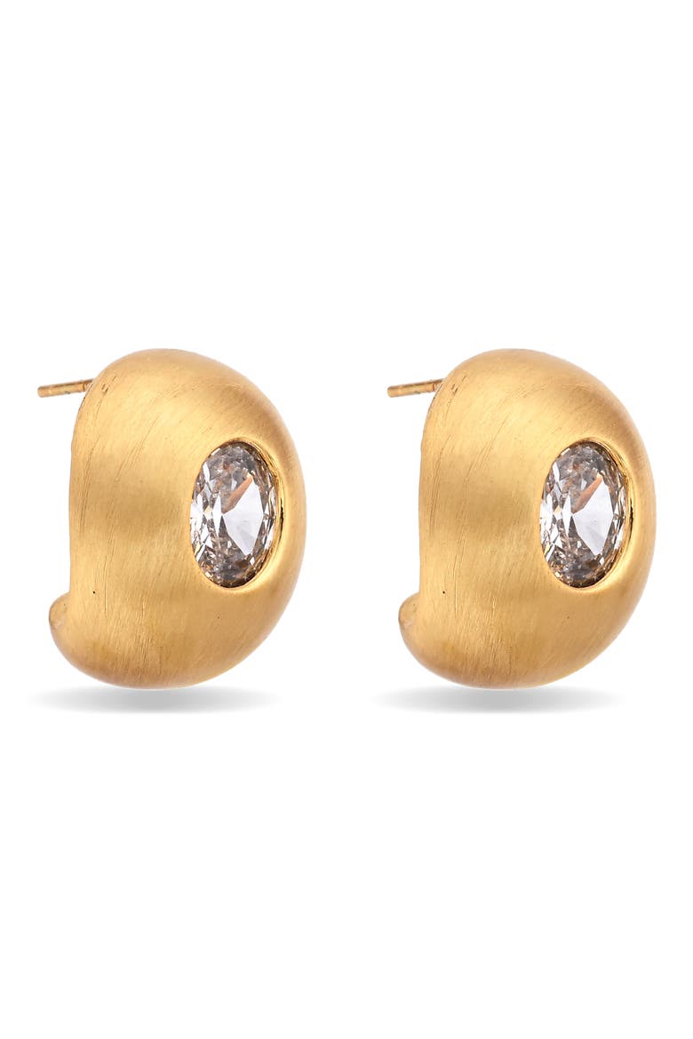 Zuri Cubic Zirconia Stud Earrings, Alternate, color, GOLD