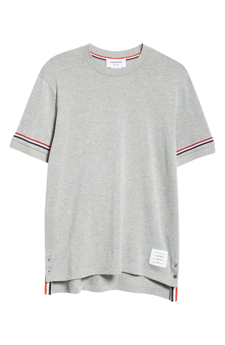Thom Browne Stripe Sleeve Cotton T-Shirt, Alternate, color,