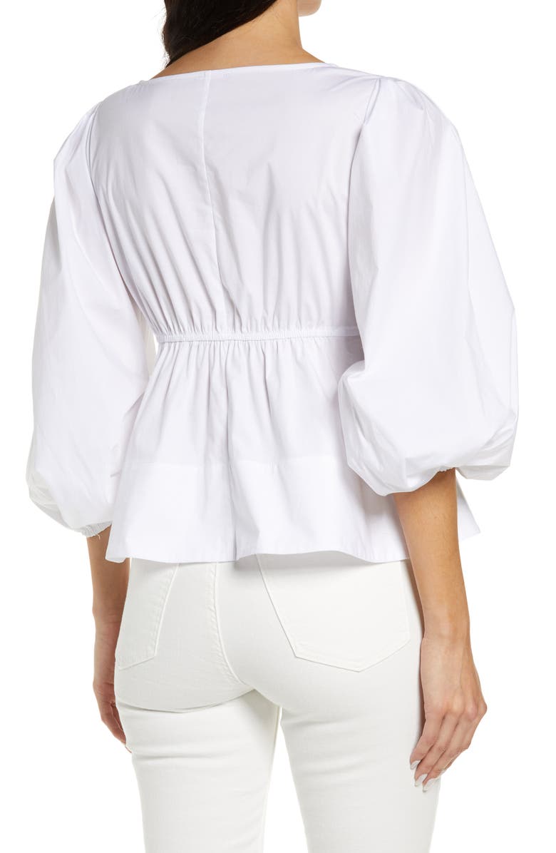 STAUD Sophie Stretch Cotton Blouse, Alternate, color, 