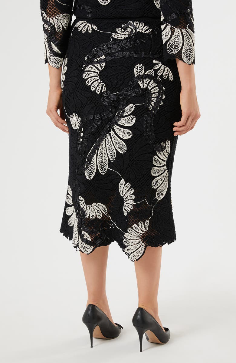 Marina Rinaldi Campale Knit Midi Skirt, Alternate, color, Ivory/Black