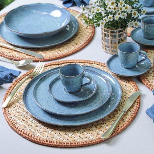 Porto Brasil Coffee Cup & Saucer Set Of 6 In Blue