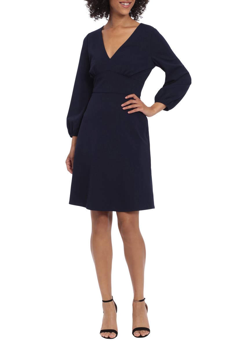 Donna Morgan Long Sleeve Fit & Flare Dress, Alternate, color, 