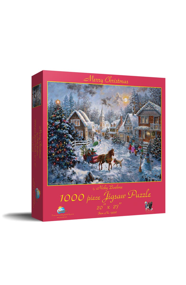 Sunsout Merry Christmas 1000 piece Jigsaw Puzzle for Adults, Main, color, Multicolor