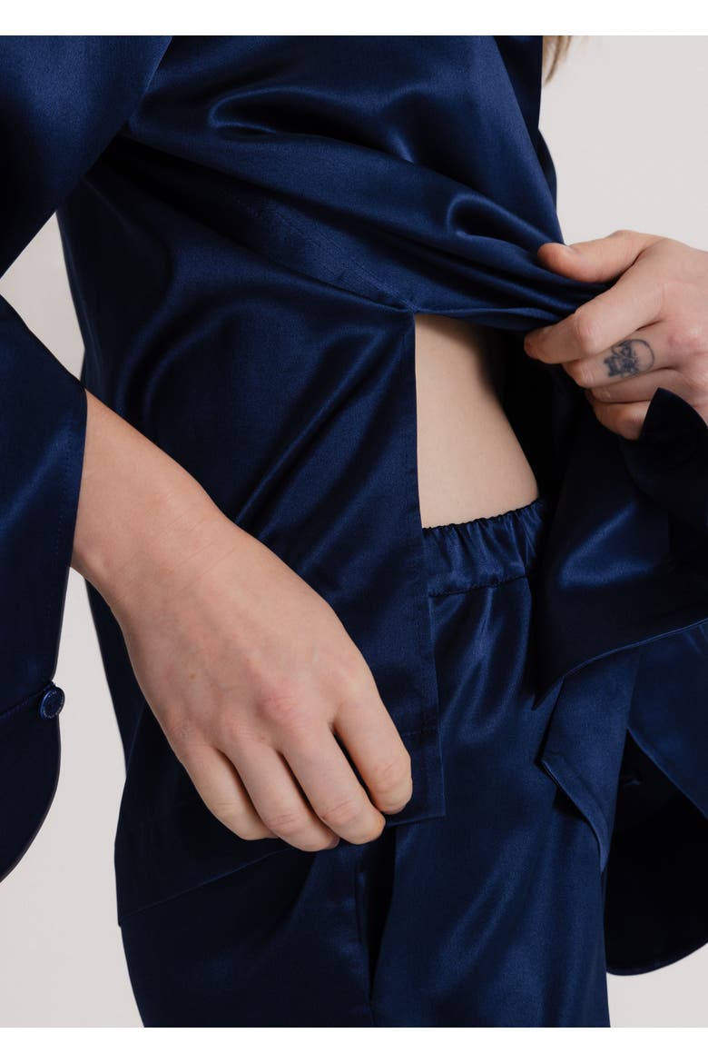 Silk Mini Shorts, Alternate, color, Royal Blue