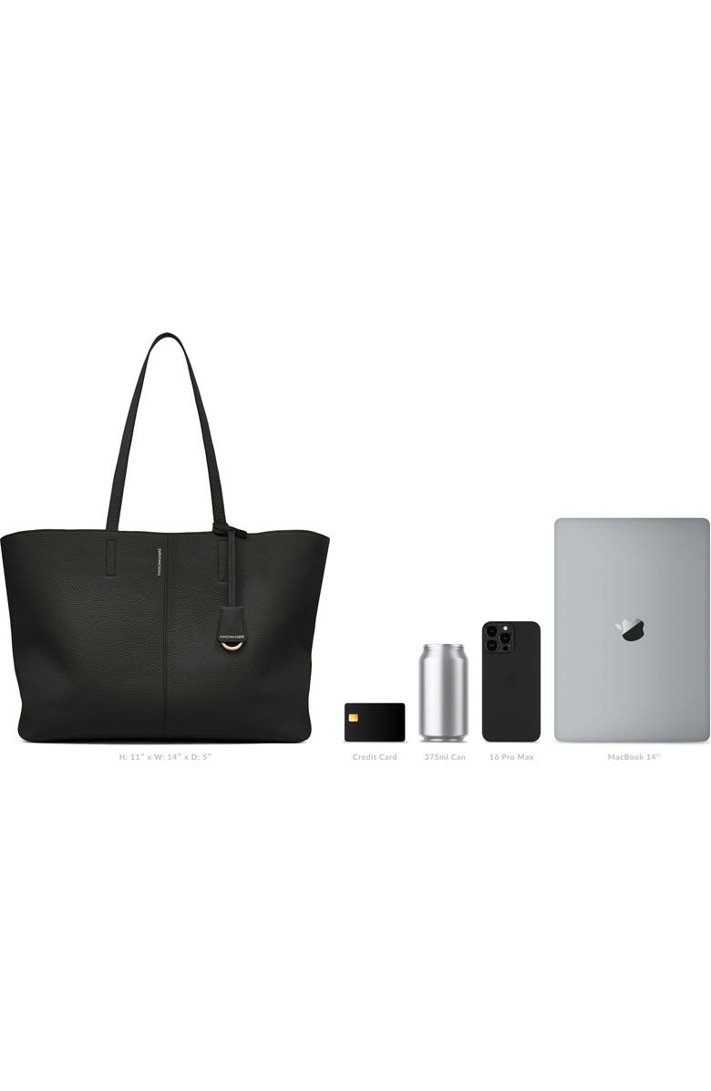 MAISON de SABRÉ Large Leather Zipped Soft Tote, Alternate, color, Black Caviar