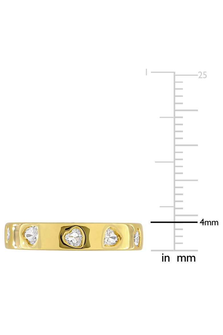 Lab-Created Gemstone Heart Eternity Ring, Alternate, color, White Sapphire