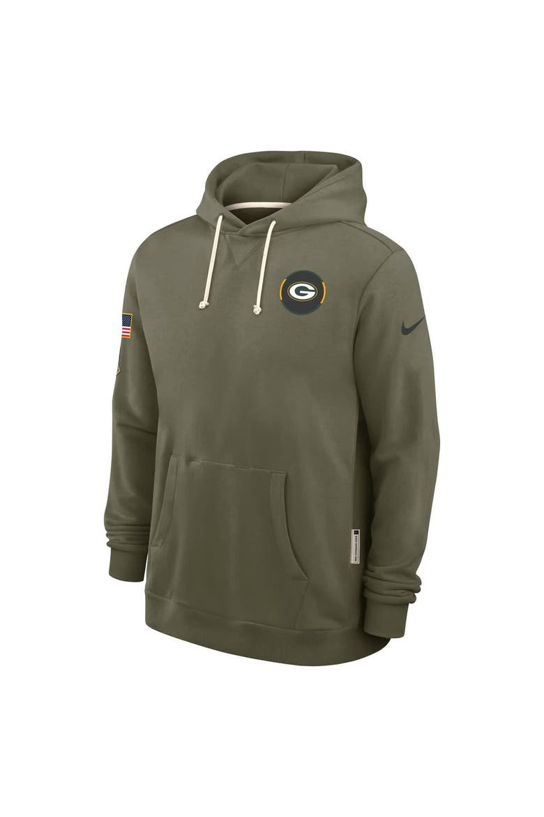 Men's Nike Olive Green Bay Packers 2025 Salute to Service Sideline Standard Issue Dri-FIT Hoodie, Alternate, color, Olive