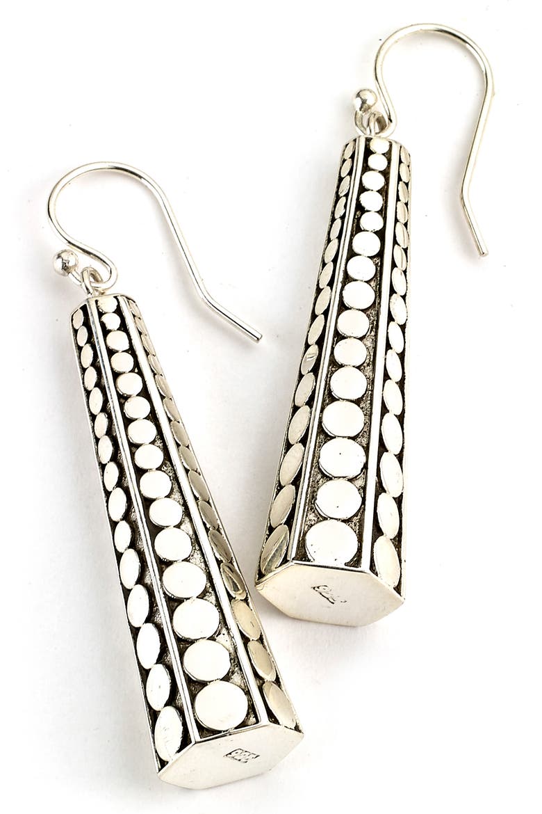 Cone Drop Earrings, Main, color, SILVER