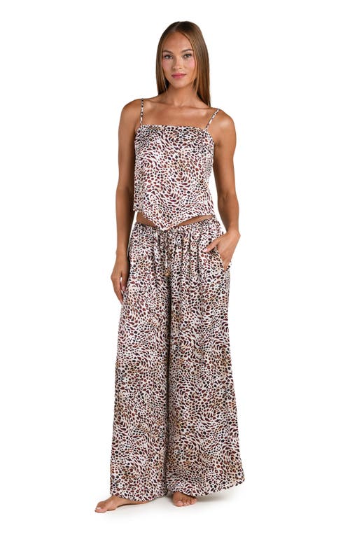 Sunshine 79 Paradise Heat Scarf Cover-up Top In Animal Print