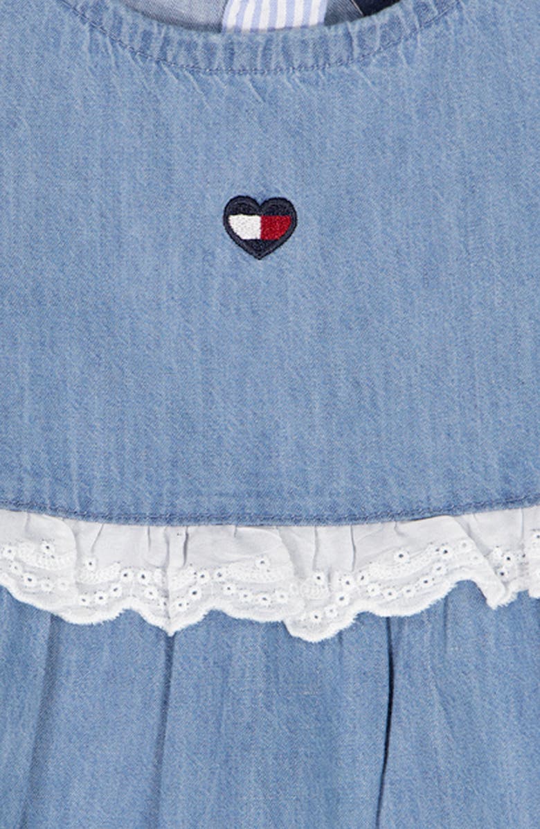 Tommy Hilfiger Tiered Denim Dress & Bloomers, Alternate, color, Blue