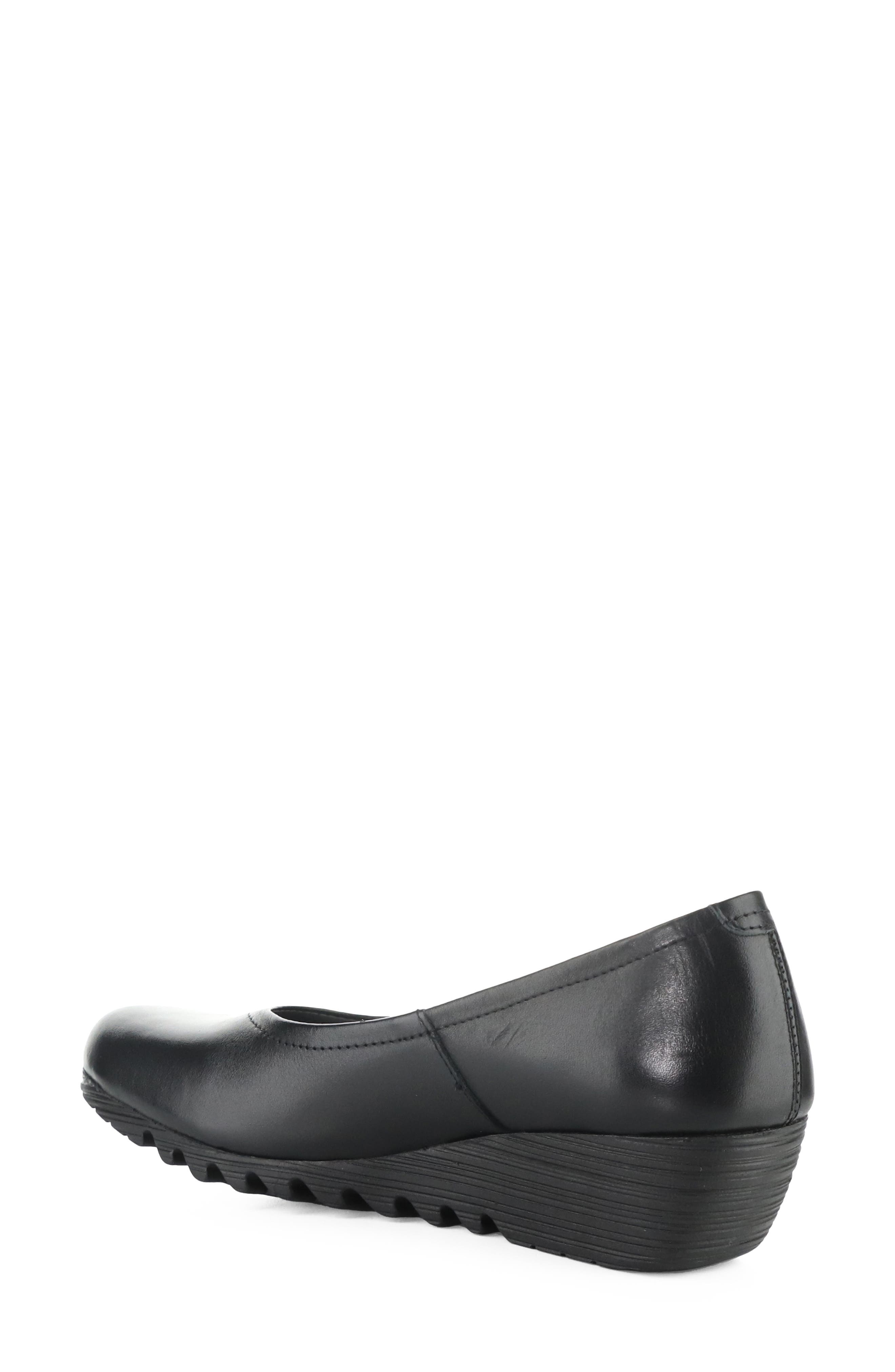 Opan Leather Wedge Pump, Alternate, color, BLACK