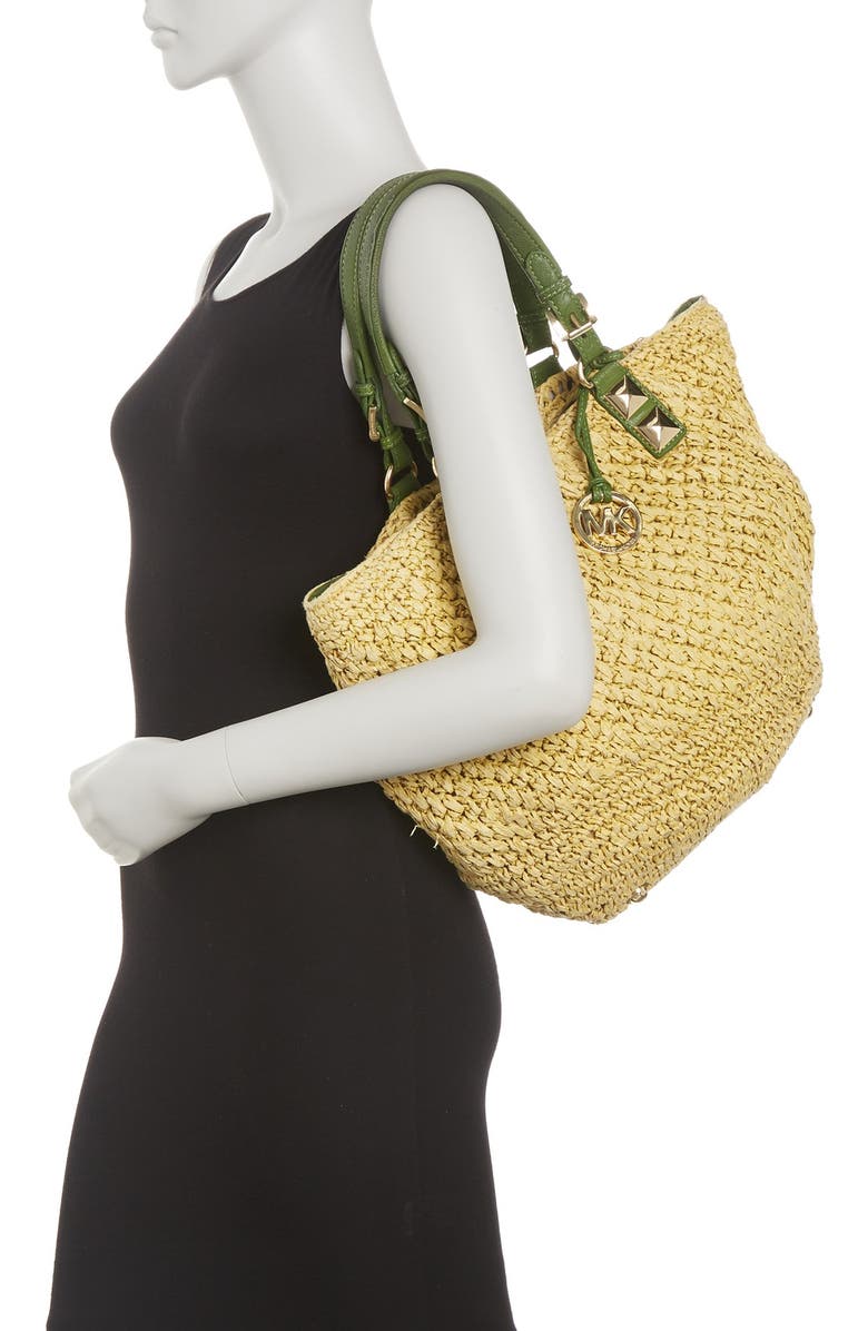 MICHAEL Michael Kors 'Santorini - Large' Straw Basket Tote, Main, color,