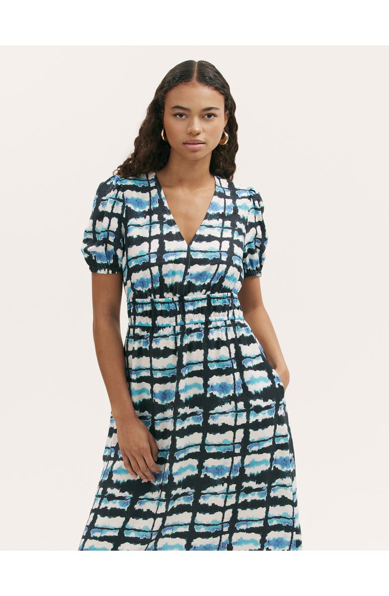 Finery London Katerina Tie Dye Midi Dress, Alternate, color, Blue Tie Dye