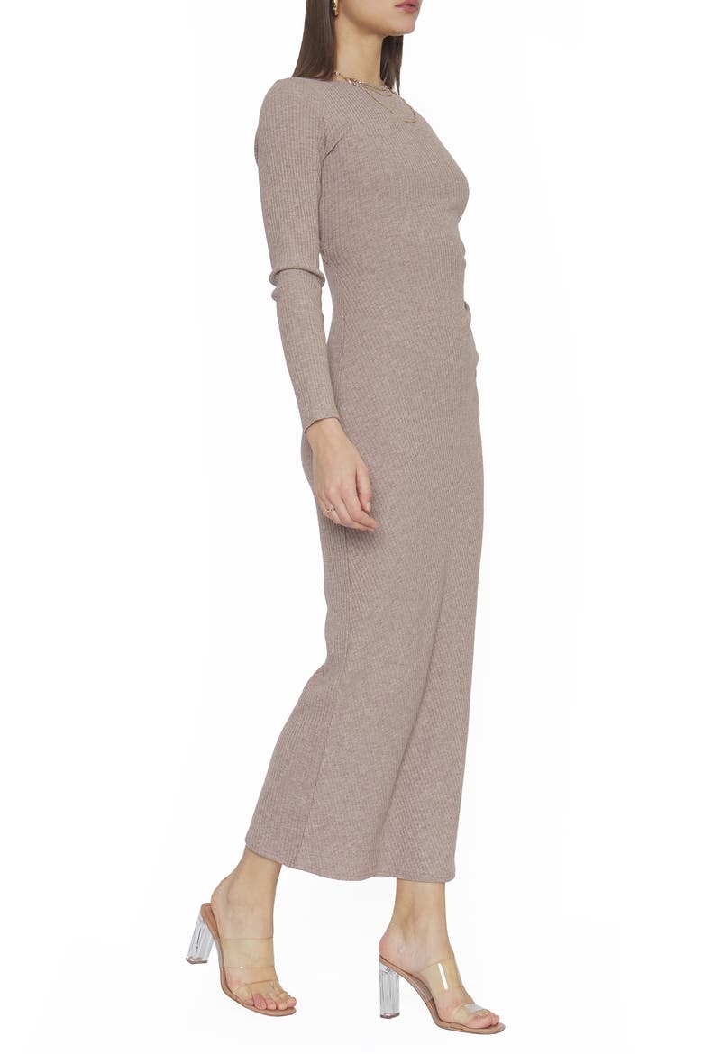 Adelaine Long Sleeve Rib Dress, Alternate, color, OATMEAL