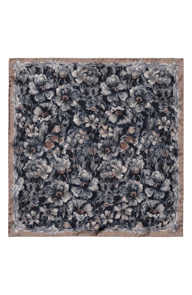 Eton Floral Silk Pocket Square, Alternate, color,