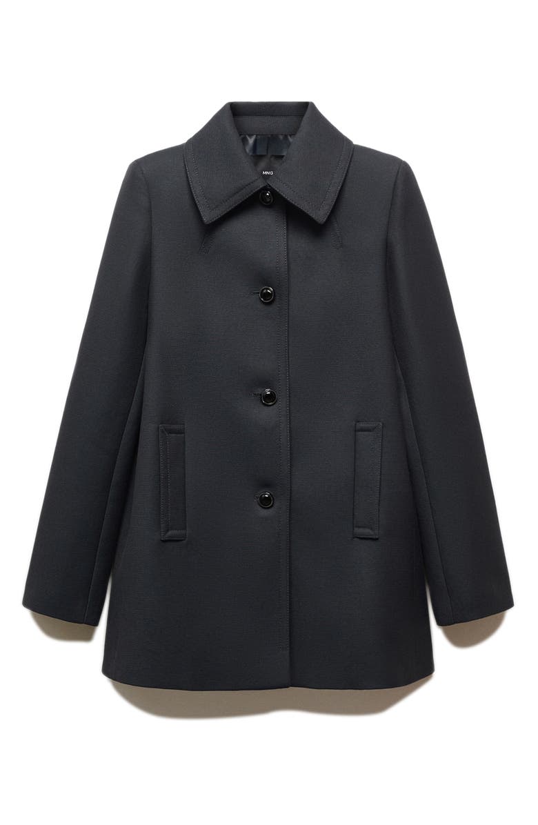 MANGO Shirt Collar Coat, Alternate, color, Dark Navy