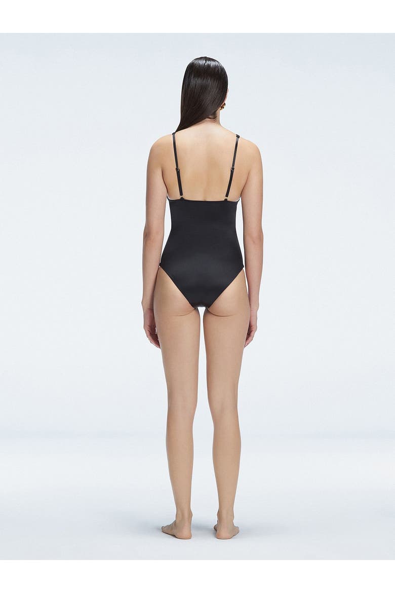 Marina V Neck Swimsuit, Alternate, color, Black