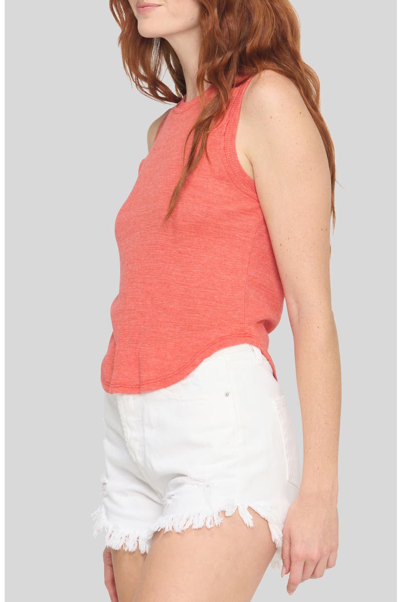 Libra Textured Rib Ringer Tank, Alternate, color, KISSES