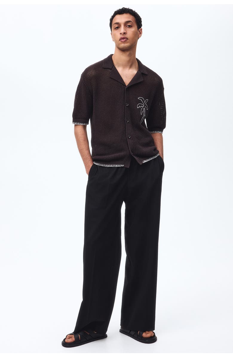 H&M Loose Fit Trousers, Alternate, color, Black
