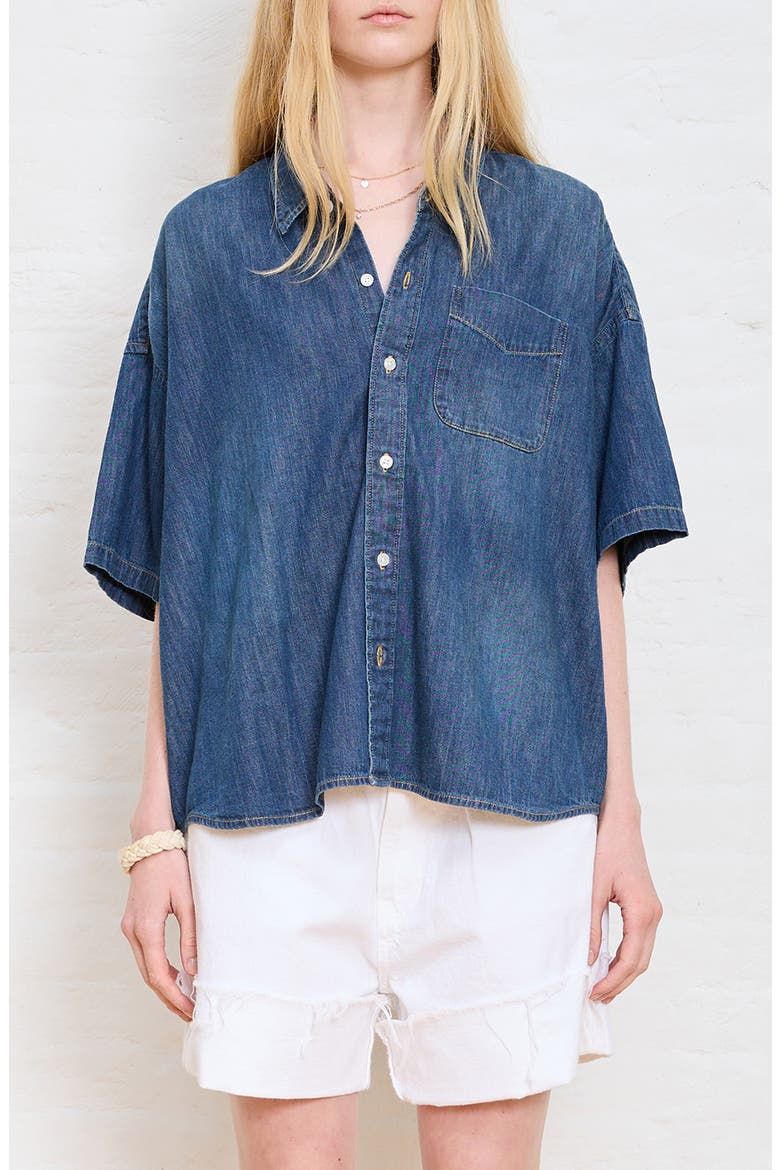 Denim Button-Up Shirt, Main, color, SEYMOUR INDIGO