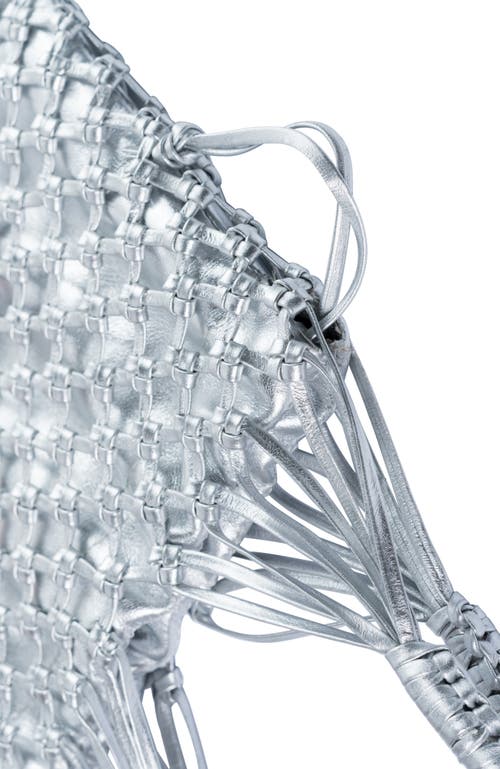 Adriana Castro La Red Mini Mesh Bag In Leather In Silver