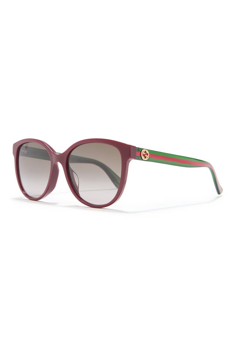 55mm Round Sunglasses, Alternate, color, BURGUNDY