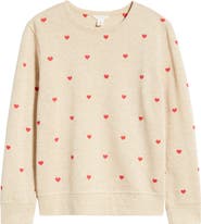 Caslon® Embroidered Heart Sweatshirt