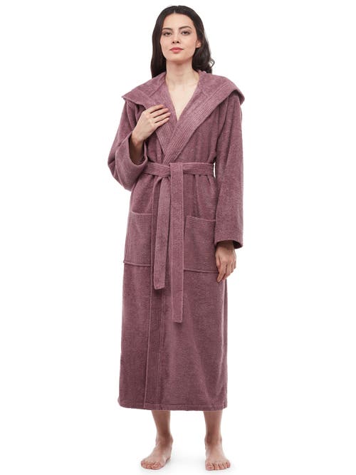 Arus Paradise Womens Hooded Cotton Bath Robe In Purple
